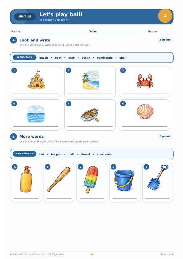 کاربرگ فمیلی فرندز ۱