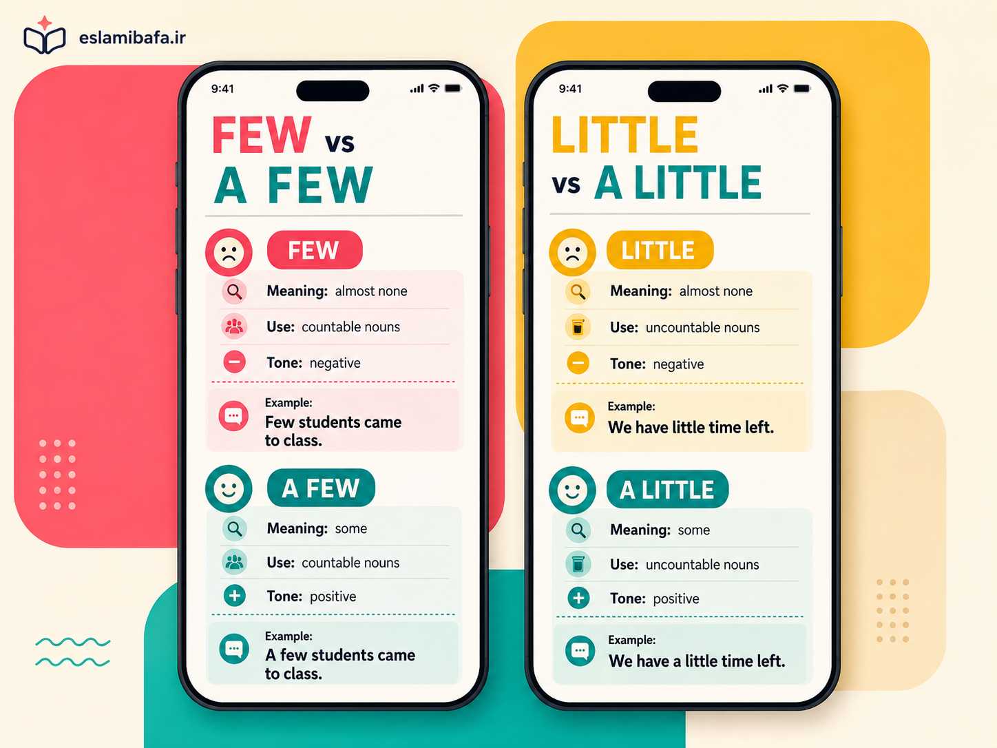 تفاوت Few, A Few, Little و A Little