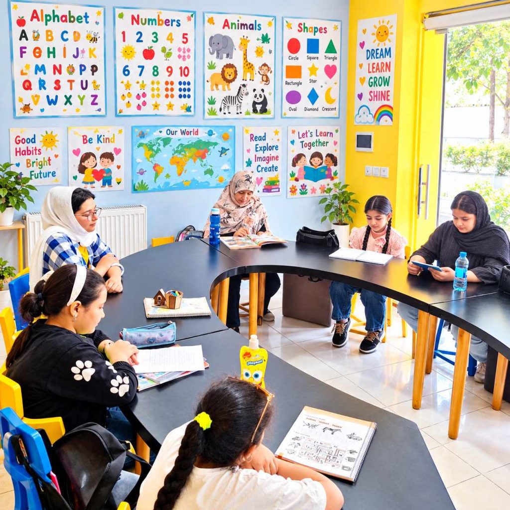 کلاس زبان انگلیسی کودکان آموزشگاه اسلامی در تهران