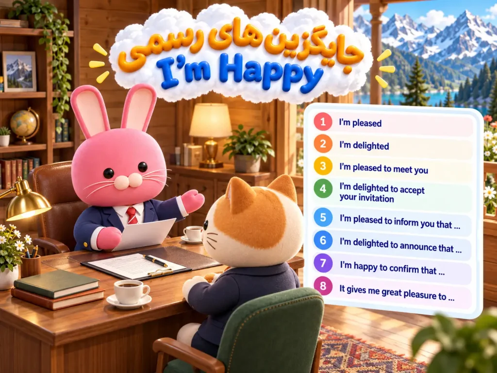 جایگزین های رسمی کلمه Happy